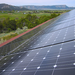 Solar array on the roof of the Meeting Place