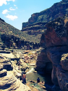 Swimming holes in pristine wilderness canyons - summer wilderness adventure