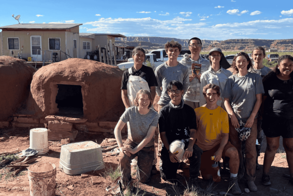Students participating in a service learning program, working alongside Indigenous community partners in the Southwest.