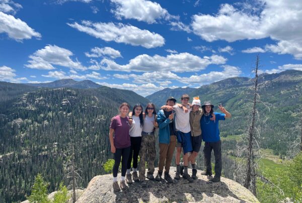 Teen hikers at Colorado summer camp Deer Hill Expedtions